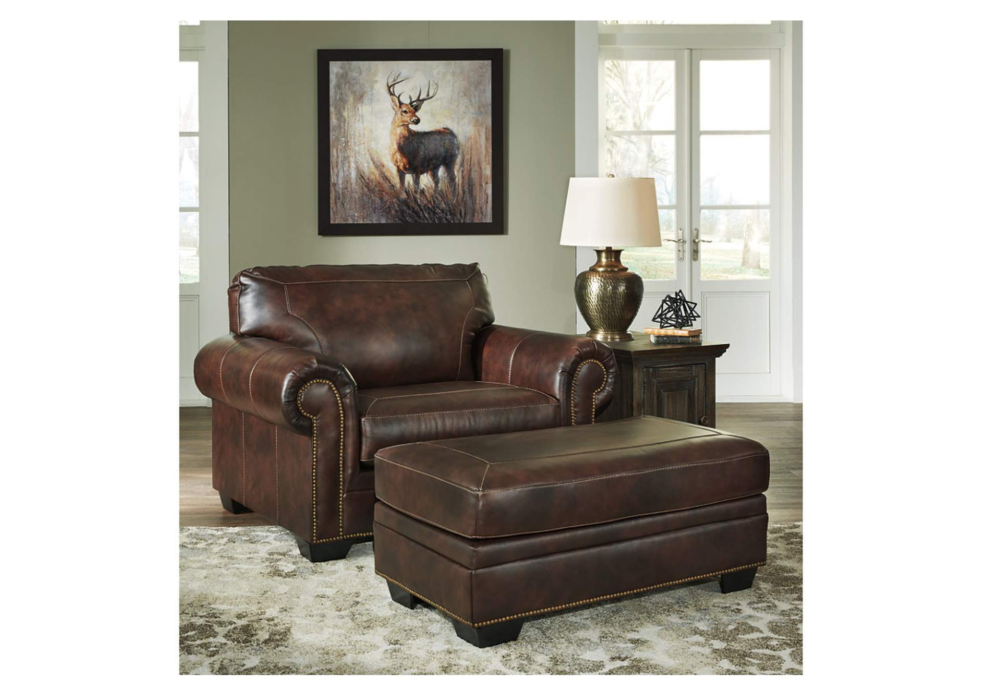 Roleson Oversized Chair Ashley, Oversized Brown Leather Chair