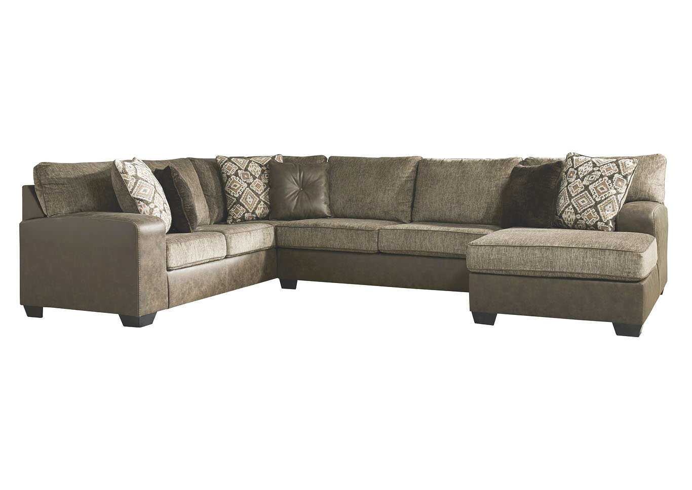 Abalone Chocolate Chaise Sectional Ashley Furniture Homestore Independently Owned And Operated By Appliance World Ltd