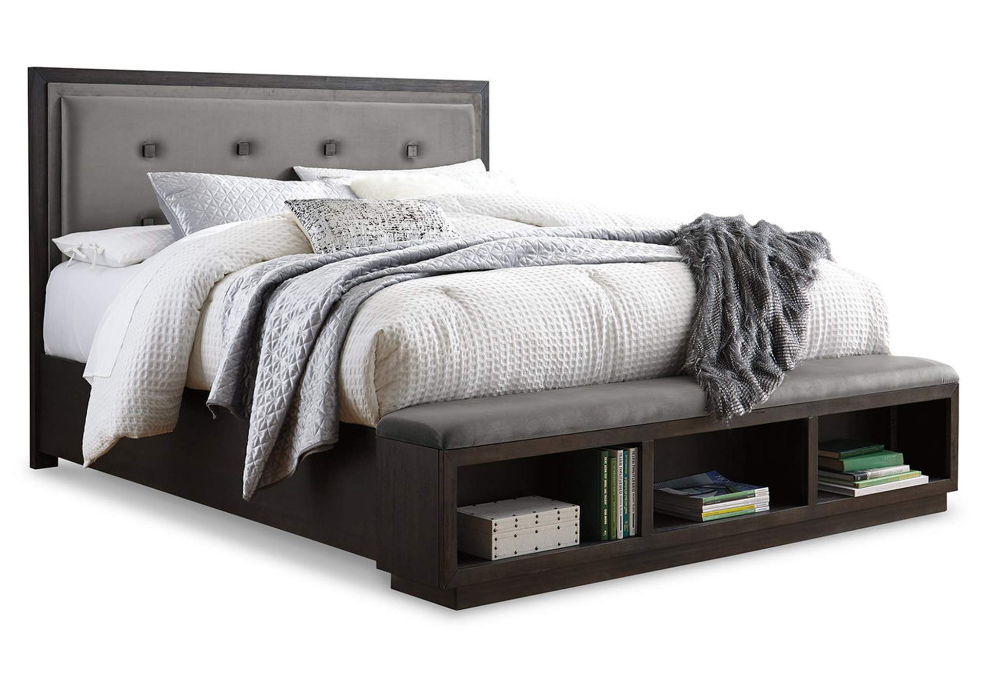 Hyndell King Panel Bed With Storage, King Panel Bed With Storage