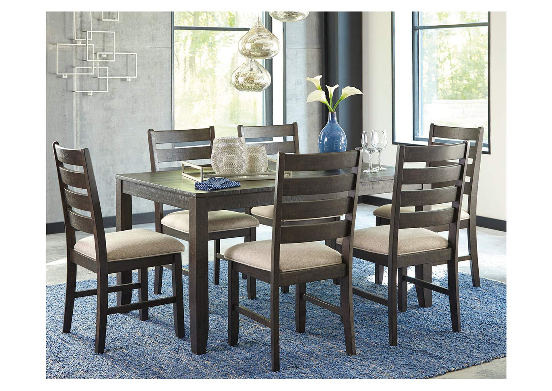 Rokane Dining Room Table and Chairs (Set of 7) Home Furniture and