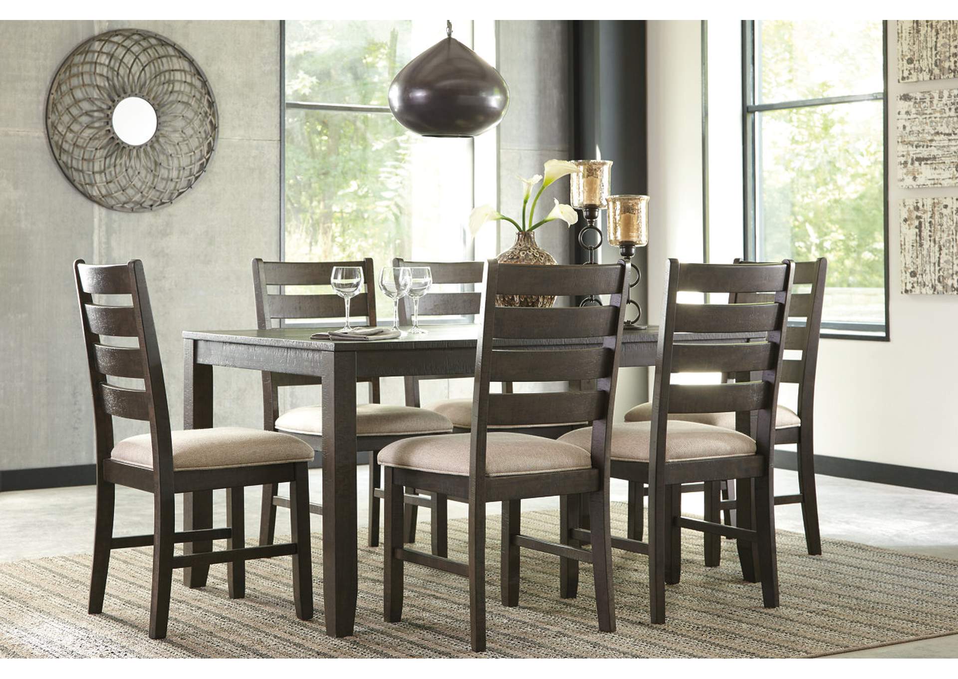 Rokane Dining Room Table and Chairs (Set of 7) Home Furniture and