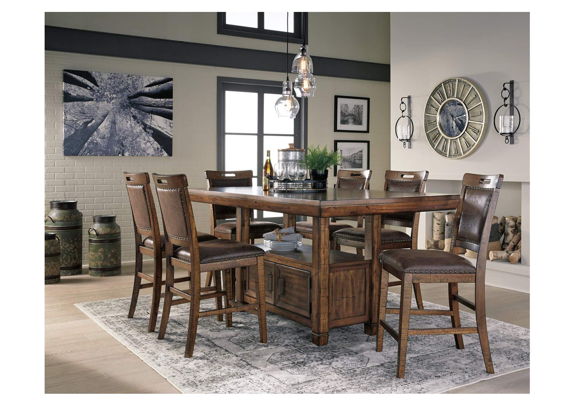 Royard Counter Height Dining Table And 6 Barstools Ashley Furniture Homestore Independently Owned And Operated By Best Furn Appliances I