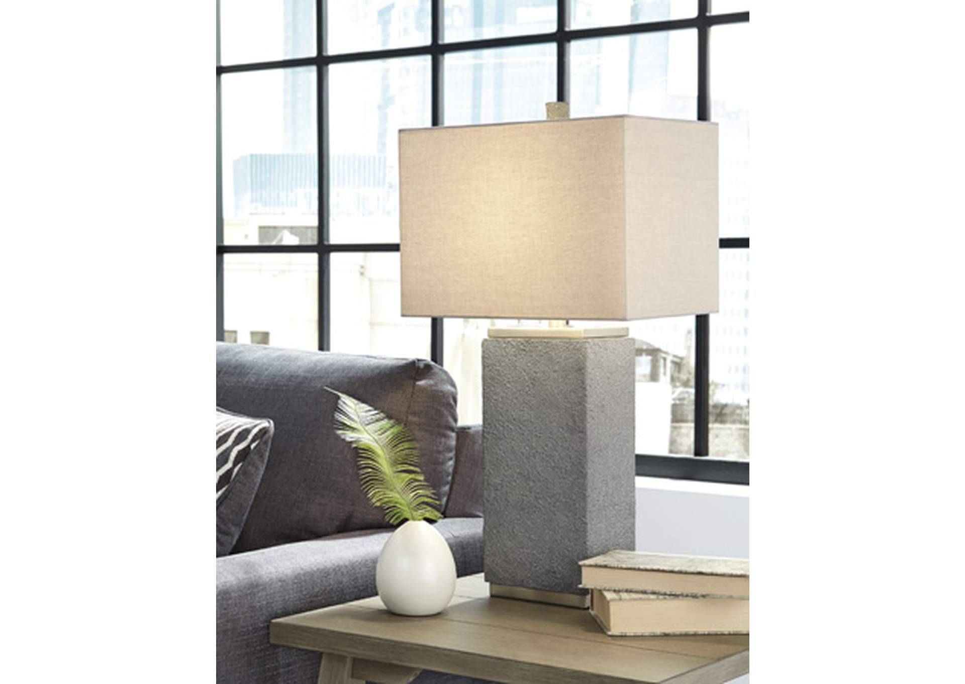 Amergin Gray Poly Table Lamp (2/CN)