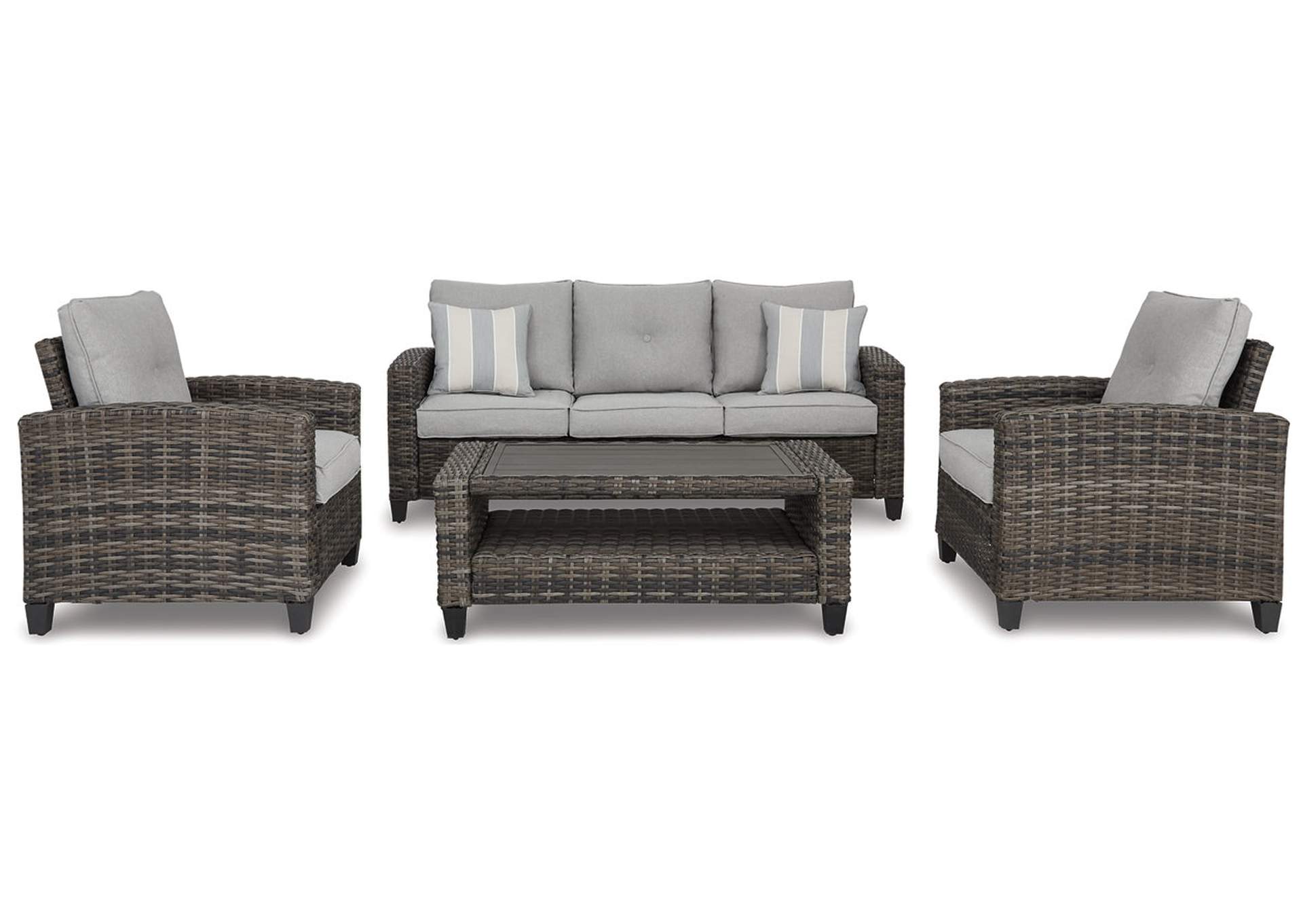 Cloverbrooke 4 Piece Outdoor Conversation Set Ashley Furniture Homestore Independently Owned And Operated By Eagle Prop
