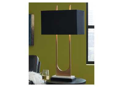 Malana Table Lamp Ashley Furniture, Black And Brass Malana Table Lamp
